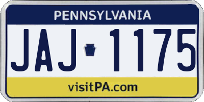 PA license plate JAJ1175