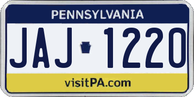 PA license plate JAJ1220