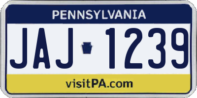 PA license plate JAJ1239
