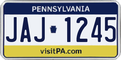 PA license plate JAJ1245