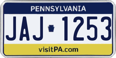 PA license plate JAJ1253