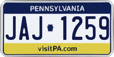 PA license plate JAJ1259