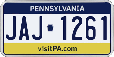 PA license plate JAJ1261