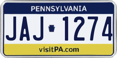 PA license plate JAJ1274