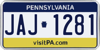 PA license plate JAJ1281