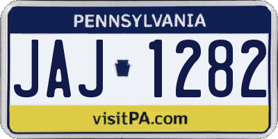 PA license plate JAJ1282