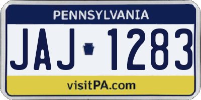 PA license plate JAJ1283