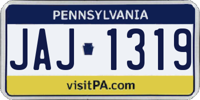 PA license plate JAJ1319