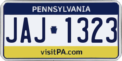 PA license plate JAJ1323