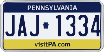PA license plate JAJ1334