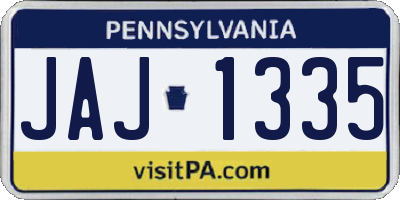 PA license plate JAJ1335