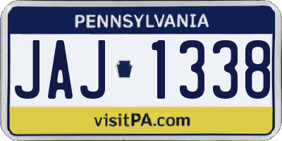 PA license plate JAJ1338