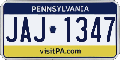 PA license plate JAJ1347