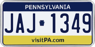 PA license plate JAJ1349