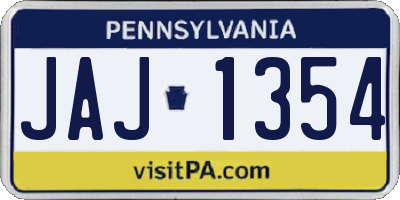 PA license plate JAJ1354
