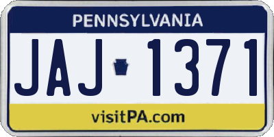 PA license plate JAJ1371