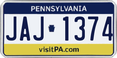 PA license plate JAJ1374