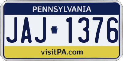 PA license plate JAJ1376