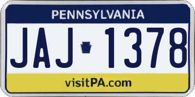 PA license plate JAJ1378