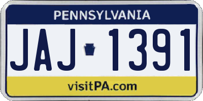 PA license plate JAJ1391