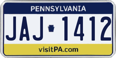 PA license plate JAJ1412