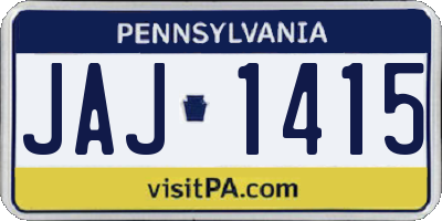 PA license plate JAJ1415