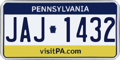 PA license plate JAJ1432