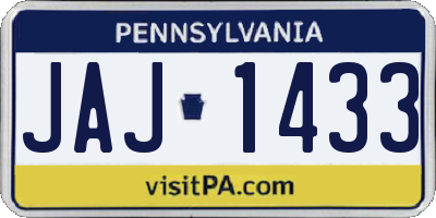 PA license plate JAJ1433