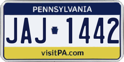 PA license plate JAJ1442