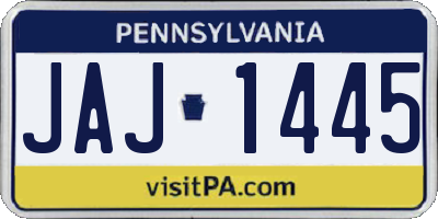 PA license plate JAJ1445