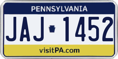 PA license plate JAJ1452