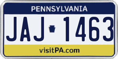 PA license plate JAJ1463