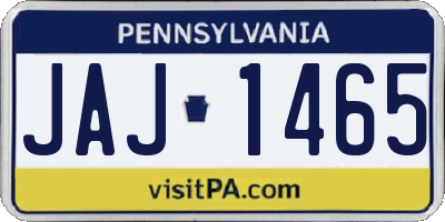 PA license plate JAJ1465