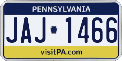PA license plate JAJ1466