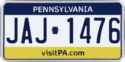 PA license plate JAJ1476