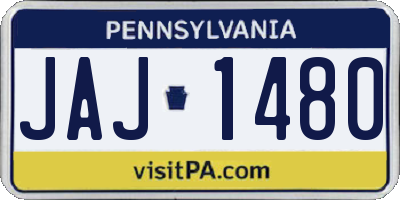 PA license plate JAJ1480