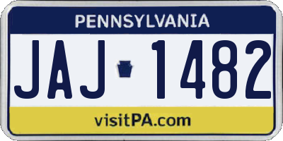 PA license plate JAJ1482