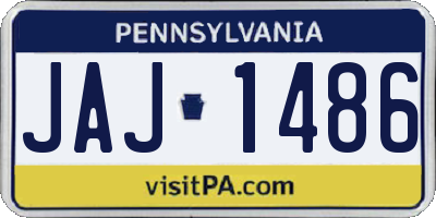 PA license plate JAJ1486