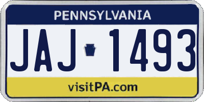 PA license plate JAJ1493