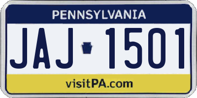 PA license plate JAJ1501