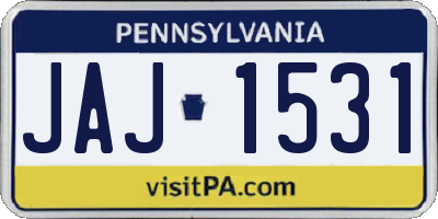 PA license plate JAJ1531
