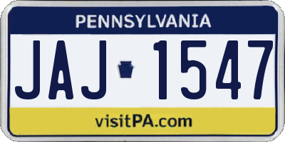 PA license plate JAJ1547