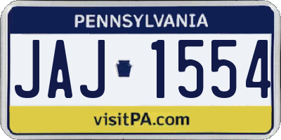 PA license plate JAJ1554