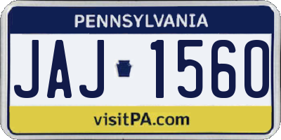 PA license plate JAJ1560