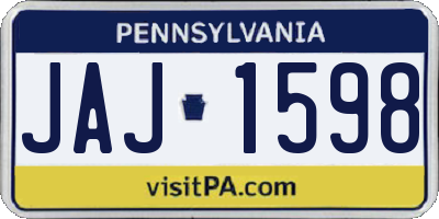 PA license plate JAJ1598
