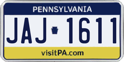 PA license plate JAJ1611