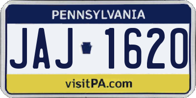 PA license plate JAJ1620