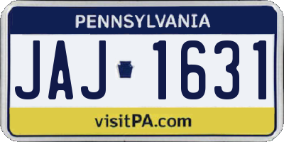 PA license plate JAJ1631
