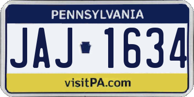 PA license plate JAJ1634