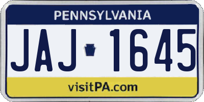 PA license plate JAJ1645